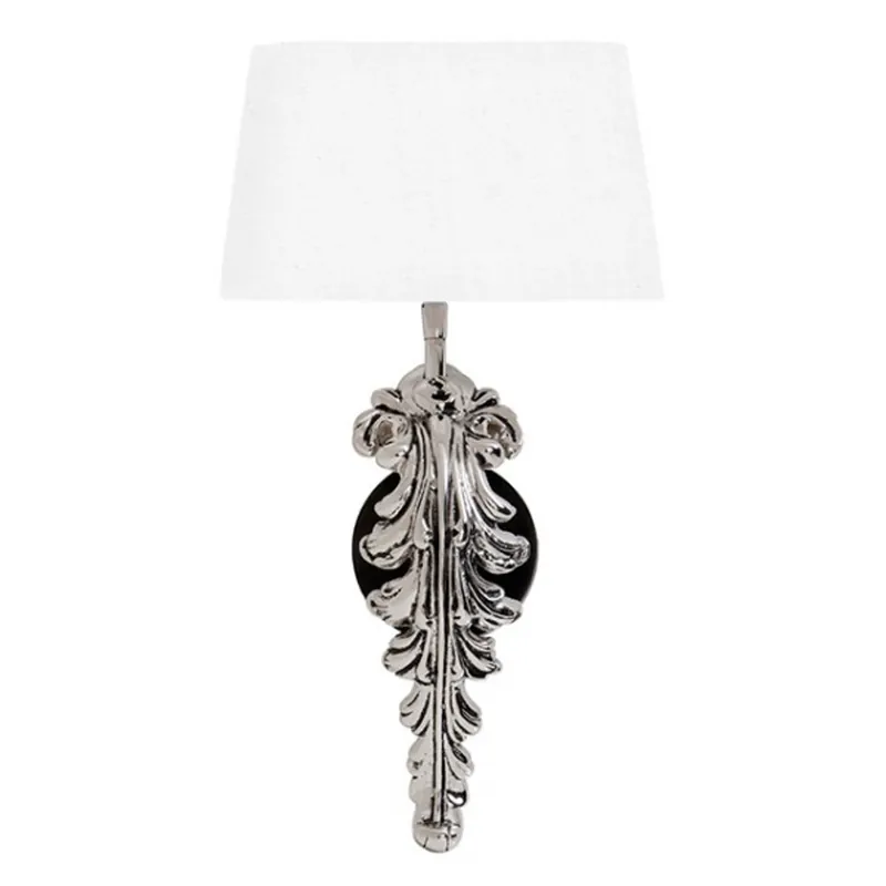 Knallerangebot Casa Padrino Jugendstil Wandleuchte Silber / Weiss Höhe 47 cm, Breite 25 cm, Tiefe 18 cm Luxus Qualität - Leuchte Lampe - Barock
