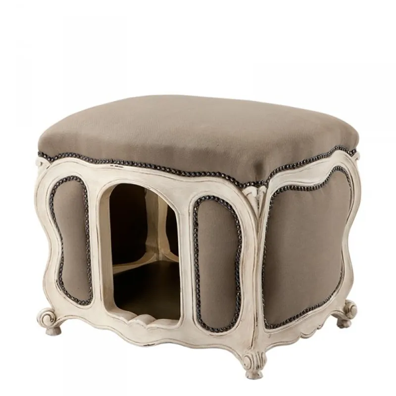 Schnäppchen Barock Hunde & Katzen Haus Luxury Sandfarben / Antik Weiß