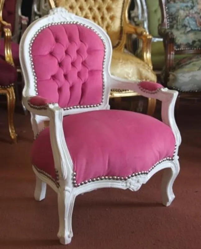Barock Kinder Stuhl Rosa/Weiß - Armlehnstuhl - Barock Möbel Antik Jetzt Bestellen