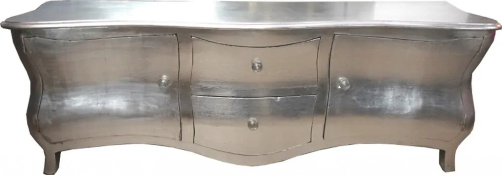 Sonderangebot Lange Barock Kommode / Fernsehschrank / Sideboard Silber 170cm - Fernsehkommode
