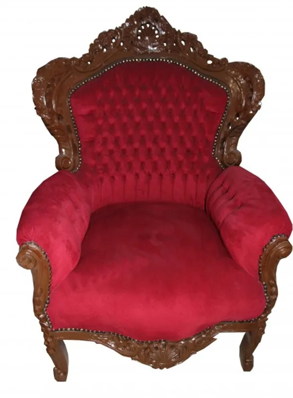 Casa Padrino Barock Sessel "King" Bordeaux / Braun Lackiert Meistverkauft