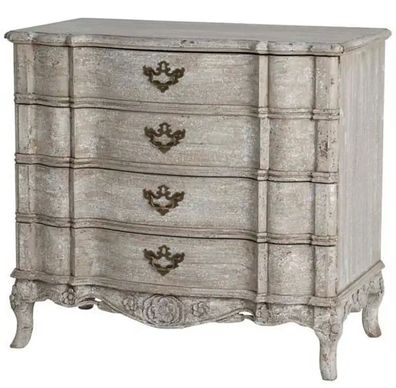Super-Preis Luxus Barockstil Kommode in French/Grey mit 4 Schubladen Höhe - Hochwertige Qualität