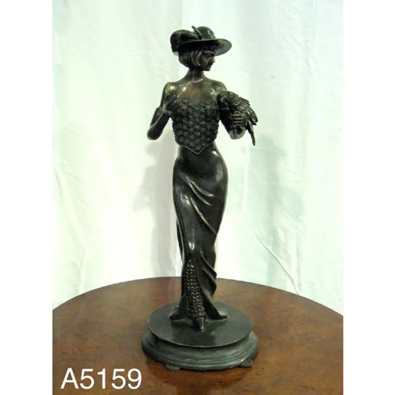 Wochenendangebot Casa Padrino Luxus Bronzefigur Elegante Frau mit Papagei - Bronze Figur Büste