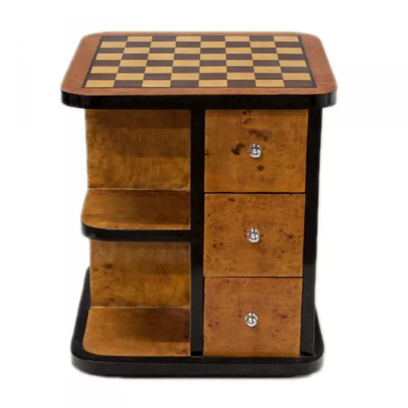 Casa Padrino Art Deco Spieltisch Schach / Dame Mahagoni L 50 x B 50 x H 55 cm - Möbel Antik Stil Barock Günstig
