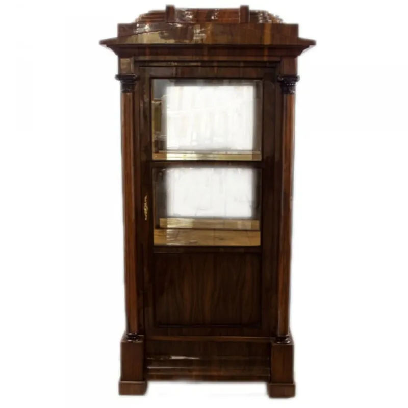 Casa Padrino Biedermeier Vitrine in Mahagoni - Vitrinenschrank - Wohnzimmerschrank - Art Deco Barock Sonderangebot