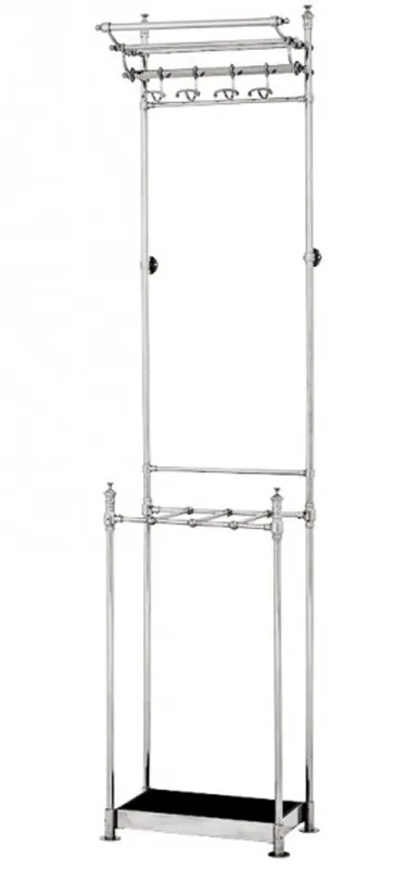 Neue Kollektion Casa Padrino Designer Luxus Garderobe inkl Schirmständer Vernickeltes Aluminium - sehr edel