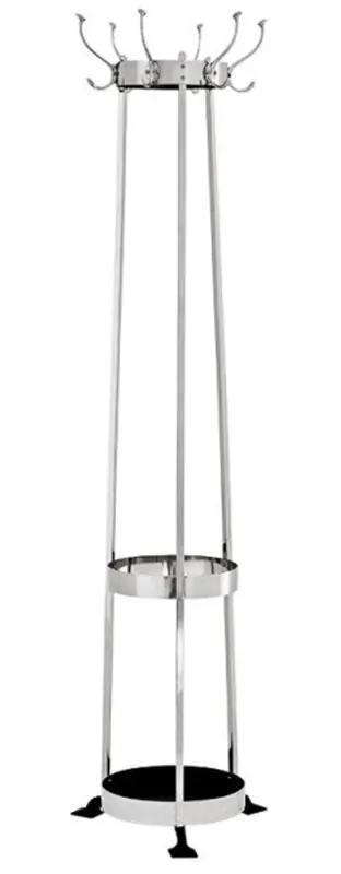 Bestpreis Casa Padrino Designer Luxus Garderobenständer inkl Schirmständer Circle Silver - vernickeltes Aluminium - sehr edel