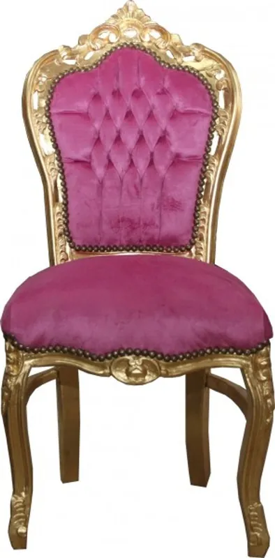 Top-Angebot Casa Padrino Barock Esszimmer Stuhl Rosa / Gold