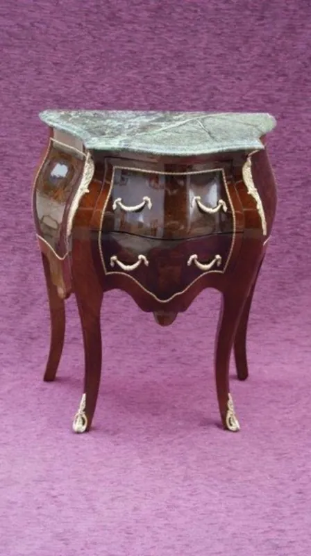 Casa Padrino Barock Kommode mit Marmorplatte Braun H 73 cm, B 59 cm - Modell Mahagoni - Nachttisch Kommode Nur Heute