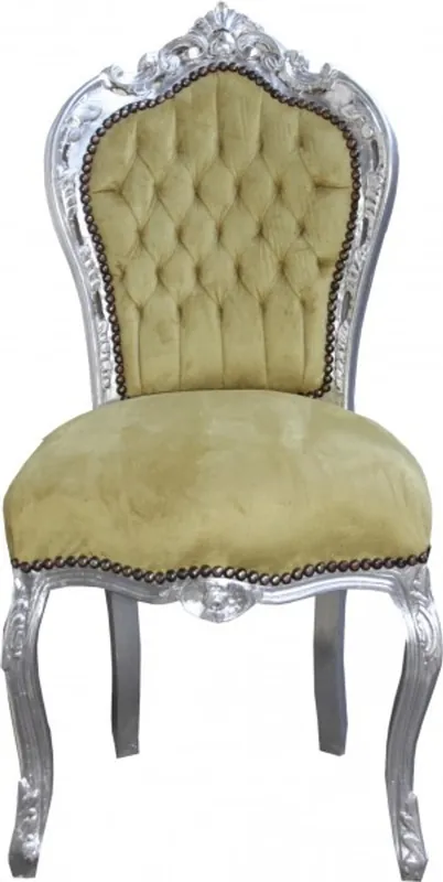 Solange Der Vorrat Reicht Casa Padrino Barock Esszimmer Stuhl Jadegrün / Silber Antik Look - Möbel Antik Stil