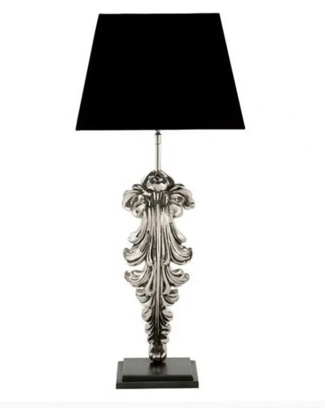 Rabatt Designer Hockerleuchte Silber / Schwarz Höhe 77 cm, Breite 35 cm, Tiefe 17 cm Luxus Qualität - Leuchte Lampe