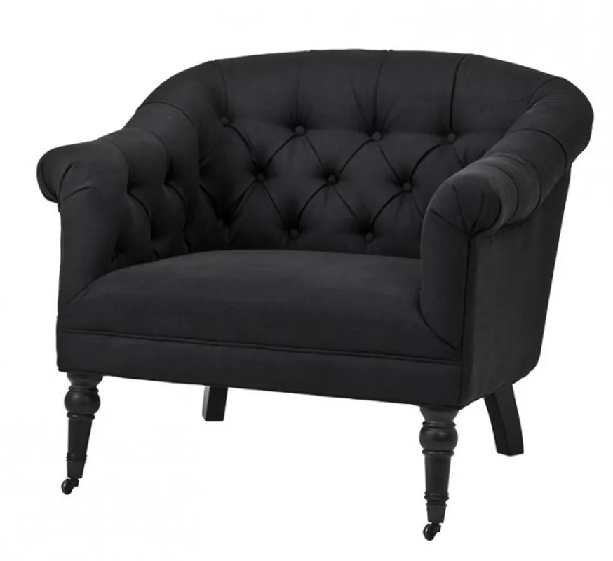 Luxus Barock Sessel Paris Schwarz aus der Luxus Kollektion von Casa Padrino - Hotel Cafe Restaurant Möbel Einrichtung Günstig