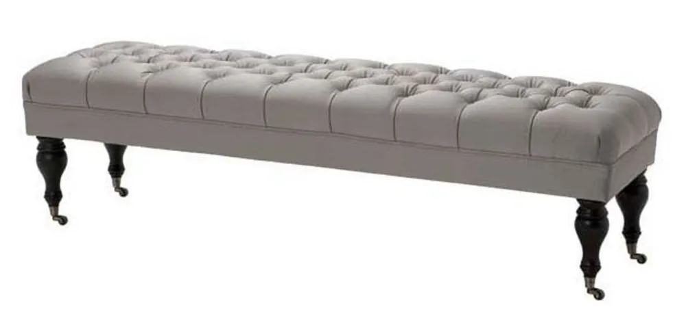 Günstig Casa Padrino Luxus Sitzhocker Chesterfield Grau Hocker - Möbel Schlafzimmer Wohnzimmer - Luxus Kollektion
