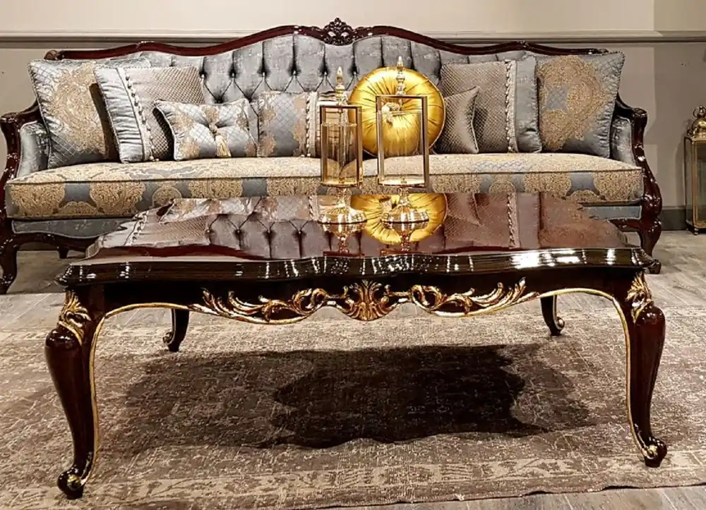Sonderaktion Casa Padrino Luxus Barock Couchtisch Dunkelbraun - Handgefertigter Massivholz Wohnzimmertisch - Barock Wohnzimmer Möbel - Edel & Prunkvoll