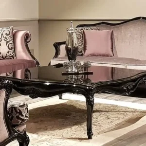 Ausverkauf Casa Padrino Luxus Barock Couchtisch Schwarz - Handgefertigter Massivholz Wohnzimmertisch - Barock Wohnzimmer Möbel - Edel & Prunkvoll