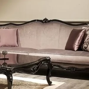 Wochenendangebot Casa Padrino Luxus Barock Sofa Rosa / Schwarz - Prunkvolles Wohnzimmer Sofa - Barock Wohnzimmer Möbel - Luxus Qualität