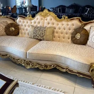 Casa Padrino Luxus Barock Sofa Silber / Braun / Gold - Prunkvolles Barockstil Wohnzimmer Sofa - Barock Möbel Neuheit