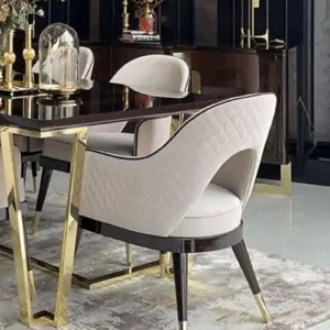Kracherpreis Casa Padrino Luxus Art Deco Esszimmer Stuhl Set Beige / Dunkelbraun / Gold - Küchen Stühle 6er Set - Hochwertige Art Deco Esszimmer Möbel