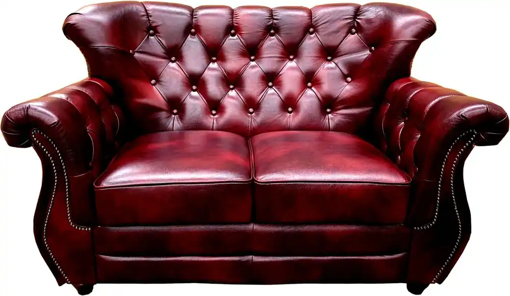Sichere Zahlung Casa Padrino Luxus Chesterfield Leder 2er Sofa Bordeauxrot - Echtleder Wohnzimmer Sofa - Chesterfield Wohnzimmer Möbel
