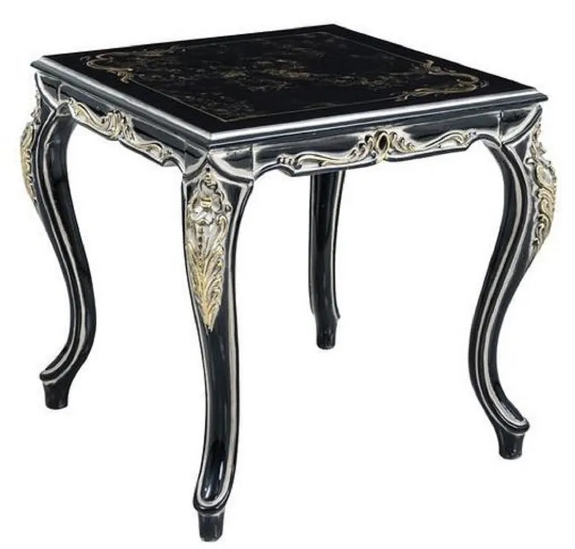 Casa Padrino Luxus Barock Beistelltisch Schwarz / Gold - Handgefertigter Tisch im Barockstil - Barock Wohnzimmer Möbel - Edel & Prunkvoll Wochenendangebot