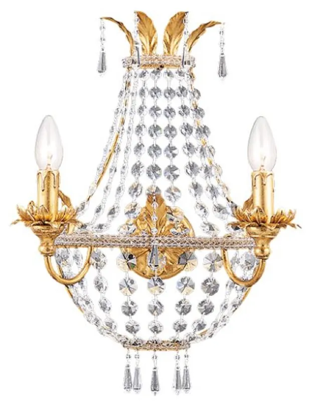 Neuheit Casa Padrino Luxus Barock Kristall Wandleuchte Gold 36 x 18 x H. 49 cm - Prunkvolle Metall Wandlampe mit hochwertigem Swarovski Kristallglas - Barock Leuchten