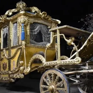 Billig Casa Padrino Luxus Barock Königskutsche Gold / Blau / Grau - Prunkvolle Pferde Kutsche im Barockstil - Luxus Qualität - Edel & Prunkvoll