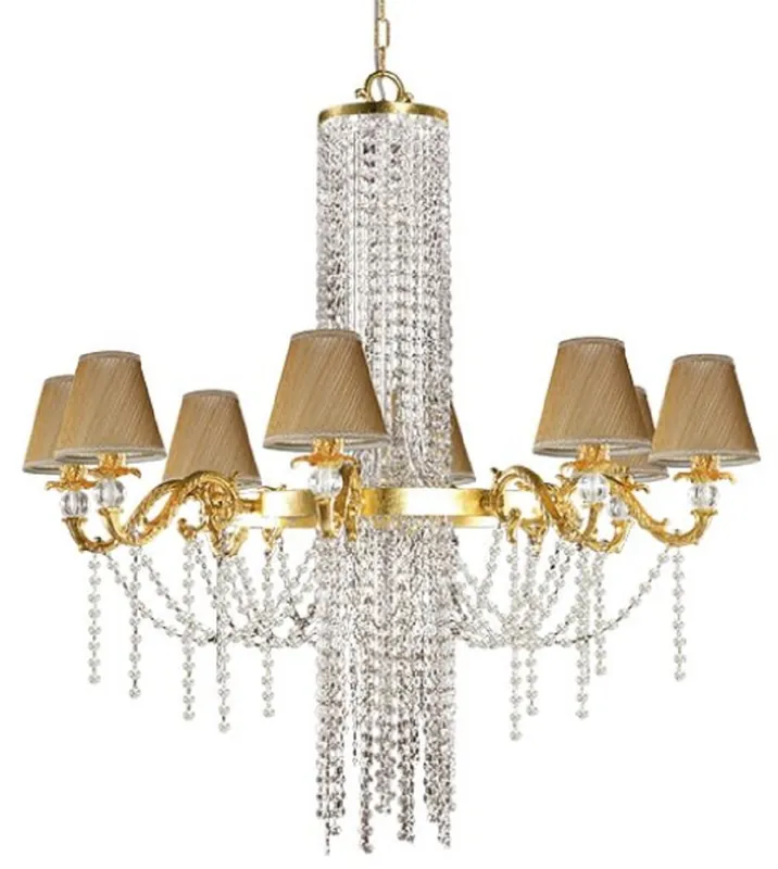 Casa Padrino Luxus Barock Kronleuchter Gold Ø 101 x H. 100 cm - Prunkvoller Lüster mit edlem Swarovski Kristallglas - Barock Möbel - Edel & Prunkvoll Sonderaktion