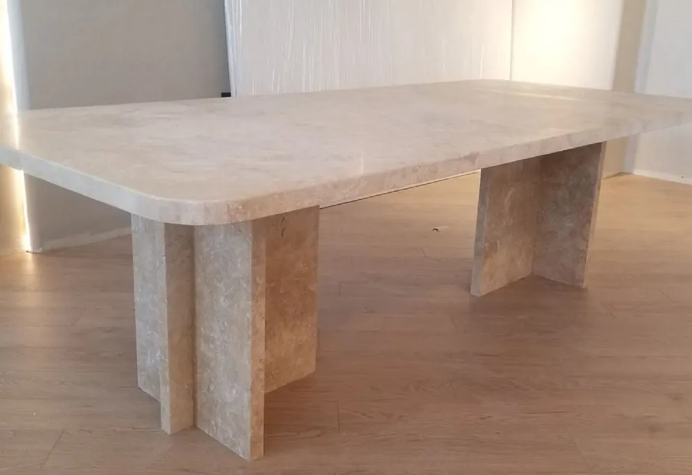 Schnäppchen Casa Padrino Luxus Esstisch Beige 230 x 100 x H. 75 cm - Moderner Küchentisch aus hochwertigem Travertin Marmor - Luxus Esszimmer Möbel