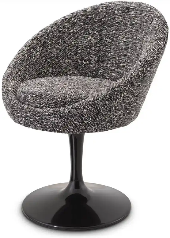 Online Kaufen Casa Padrino Luxus Esszimmerstuhl Schwarz 67 x 57 x H. 78,5 cm - Drehstuhl im 60er Jahre Design - Luxus Esszimmer Möbel