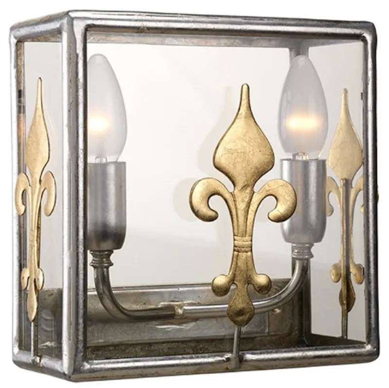 Meistverkauft Casa Padrino Luxus Barock Wandleuchte Silber / Gold 23 x 11 x H. 23 cm - Elegante Wandlampe mit dekorativer französischer Lilie - Barock Leuchten