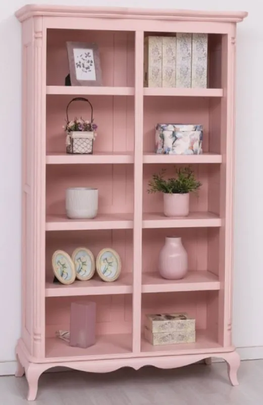 Casa Padrino Landhausstil Schrank Rosa 112 x 49 x H. 190 cm - Massivholz Regalschrank - Bücherschrank - Wohnzimmerschrank - Landhausstil Möbel Nur Für Kurze Zeit