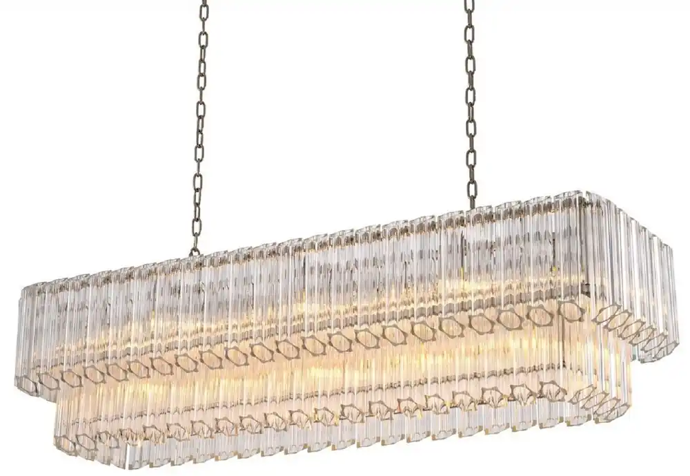 Top-Seller Casa Padrino Luxus Kronleuchter Silber 148 x 47 x H. 44 cm - Luxus Hotel & Restaurant Kronleuchter - Luxus Qualität