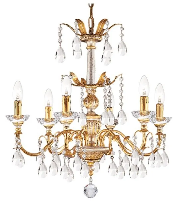 Casa Padrino Luxus Barock Kristall Kronleuchter Gold mit Patina Ø 62 x H. 62 cm - Prunkvoller Kronleuchter mit Böhmischem Kristallglas - Luxus Qualität Sofort Bestellen