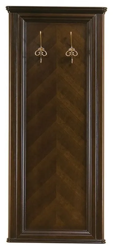 Casa Padrino Luxus Jugendstil Wandgarderobe Dunkelbraun 63,6 x 6,5 x H. 151 cm - Elegante Massivholz Wand Garderobe mit 2 Kleiderhaken - Garderoben Möbel - Schlafzimmer Möbel - Hotel Möbel Top-Seller