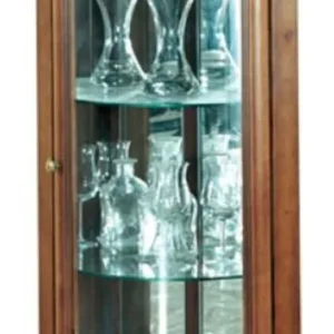 Casa Padrino Luxus Eckvitrine Braun 40 x 45 x H. 108 cm - Massivholz Eckschrank - Wohnzimmerschrank - Luxus Massivholz Wohnzimmer Möbel Neu