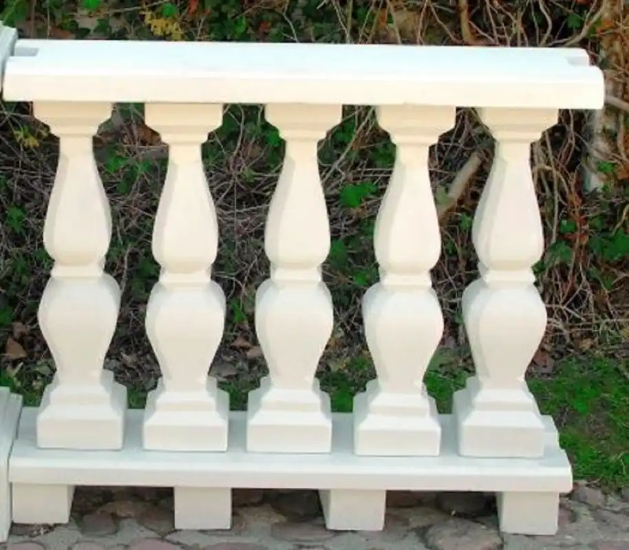 Casa Padrino Jugendstil Balustrade Weiß 100 x 25 x H. 84 cm - Massives Stein Geländer aus feinstem Beton - Prunkvolle Garten & Terrassen Deko Highlight