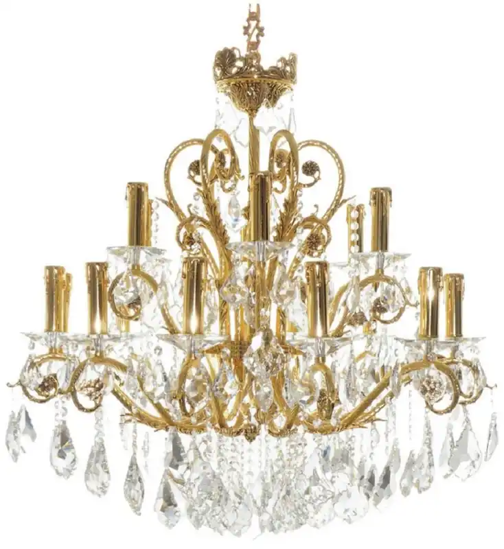 Jetzt Kaufen Casa Padrino Luxus Barock Kristall Kronleuchter Gold Ø 90 x H. 75 cm - Prunkvoller Messing Kronleuchter mit edlem Kristallglas - Edel & Prunkvoll