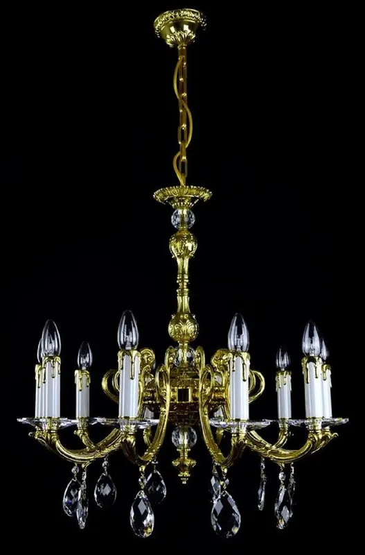 Nur Für Kurze Zeit Casa Padrino Luxus Barock Kristall Kronleuchter Gold Ø 70 x H. 65 cm - Prunkvoller Messing Kronleuchter mit Böhmischem Kristallglas - Edel & Prunkvoll