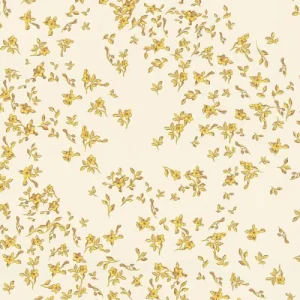 Neu Versace Designer Tapete Barock Blumen 935855 Beige / Braun / Gelb - Satintapete mit elegantem Muster - Hochwertige Qualität