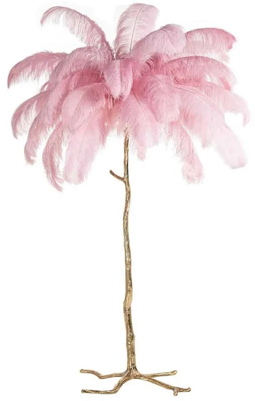 Sale Casa Padrino Luxus Stehleuchte Palme Rosa / Gold 110 x 110 x H. 175 cm - Moderne Stehlampe im Palmen Design - Luxus Leuchten - Luxus Qualität