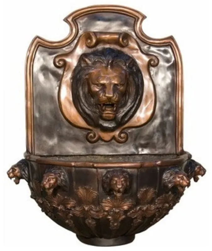 Top-Seller Casa Padrino Luxus Barock Wandbrunnen Löwe 79 x 46 x H. 91 cm - Prunkvoller Bronze Brunnen - Barock Garten & Terrassen Accessoires