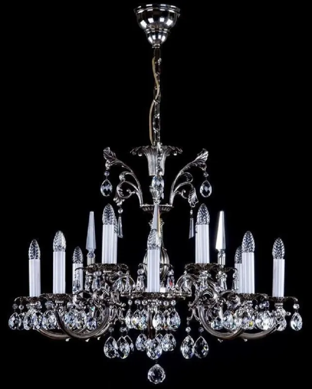 Solange Der Vorrat Reicht Casa Padrino Luxus Barock Kronleuchter Antik Silber Ø 84 x H. 67 cm - Prunkvoller Messing Kronleuchter mit Böhmischem Kristallglas - Edel & Prunkvoll