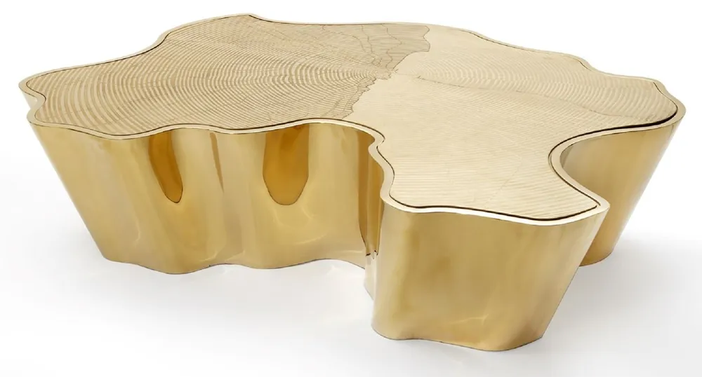 Casa Padrino Luxus Couchtisch Gold 127 x 90 x H. 30 cm - Edelstahl Wohnzimmertisch - Luxus Wohnzimmer & Hotel Möbel Wochenendangebot