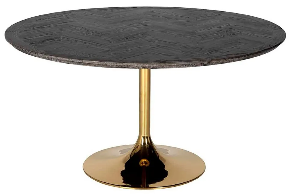 Direkt Vom Hersteller Casa Padrino Luxus Esstisch Schwarz / Gold Ø 140 x H. 75 cm - Runder Esszimmertisch mit Eichenfurnier Tischplatte und Edelstahl Tischbein - Luxus Esszimmer Möbel