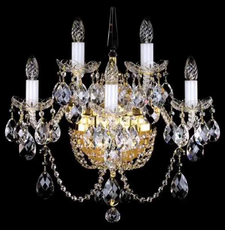 Casa Padrino Luxus Barock Kristall Wandleuchte Gold 51 x 32 x H. 56 cm - Prunkvolle Wandlampe mit Böhmischem Kristallglas - Edel & Prunkvoll Begrenztes Angebot