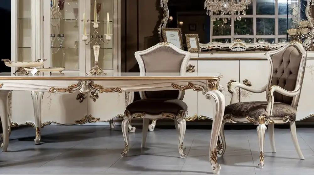 Günstig Casa Padrino Luxus Barock Esszimmer Set - 1 Barock Esstisch & 8 Barock Esszimmerstühle - Prunkvolle Esszimmer Möbel im Barockstil