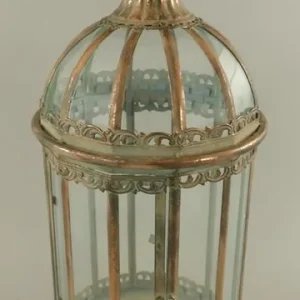 Wochenendangebot Casa Padrino Jugendstil Laterne Antik Kupferfarben H. 65 cm - Metall Tischlaterne mit Tragegriff - Barock & Jugendstil Deko Accessoires
