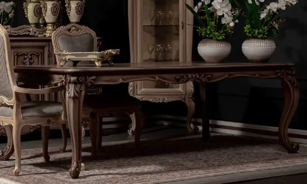 Top-Seller Casa Padrino Luxus Barock Esstisch Braun - Prunkvoller Massivholz Esszimmertisch im Barockstil - Barock Esszimmer Möbel