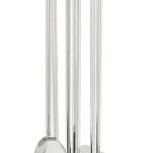 Casa Padrino Luxus Kaminbesteck Set Silber Ø 27,5 x H. 71 cm - 4 teilige Kamingarnitur mit Ständer - Kamin Zubehör Geprüft