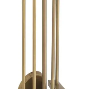 Casa Padrino Luxus Kaminbesteck Set Vintage Messingfarben Ø 27,5 x H. 71 cm - 4 teilige Kamingarnitur mit Ständer - Kamin Zubehör Nur Für Kurze Zeit